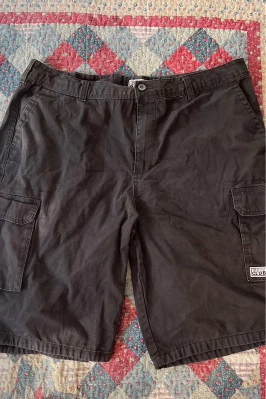 Pro Club Cargo Baggy Shorts 100% Cotton Black Men’s Sz 44